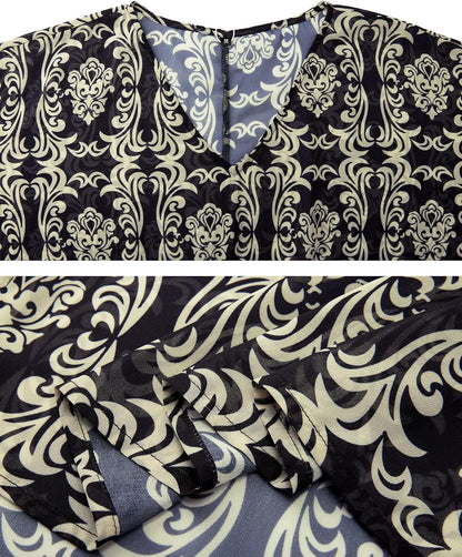 Women Swim Cover up Summer Swimsuit Hawaiian Beach Bikini Swimwear Chiffon Bathing Suit Tunic Dress (Floral 16, Large)